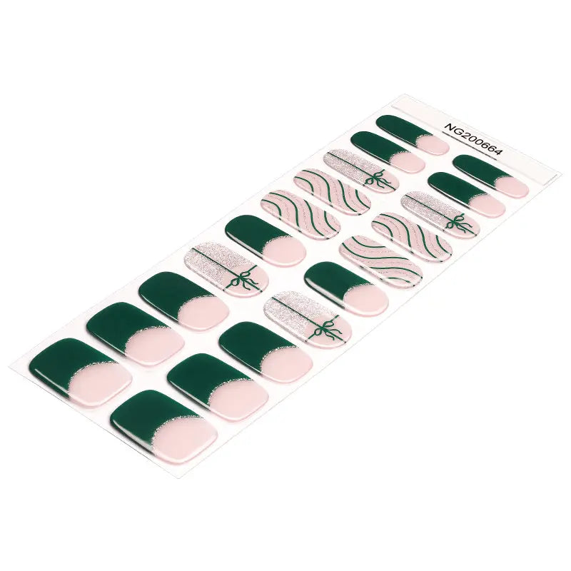 Customizable French Gel Nail Stickers Wholesale Christmas Nail Wraps for Brands OEM HUIZI