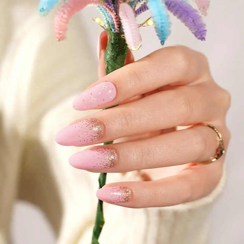 Customizable Glitter Gel Nail Stickers Wholesale Star Nail Wraps for Brands HUIZI