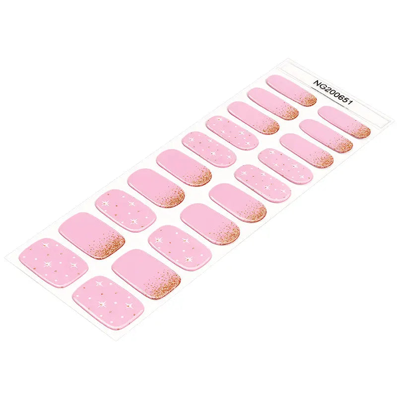 Customizable Glitter Gel Nail Stickers Wholesale Star Nail Wraps for Brands HUIZI