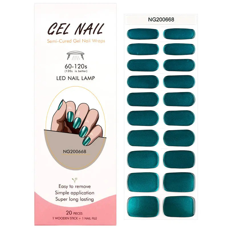 Customizable Mirror Gel Nail Stickers Wholesale Green Nail Wraps for Brands OEM HUIZI
