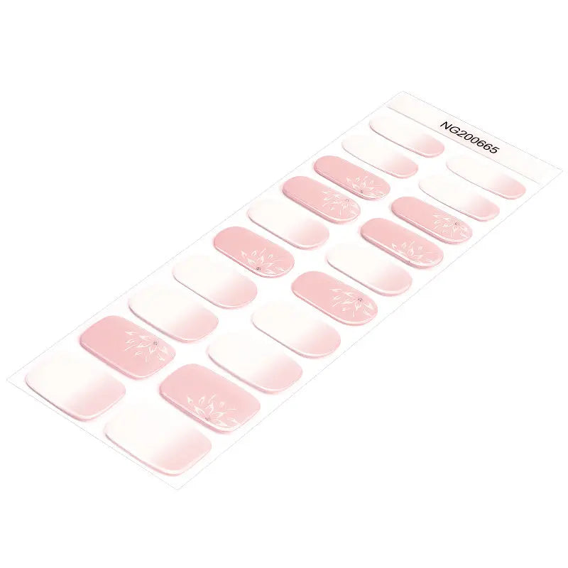 Customizable Ombre Gel Nail Stickers Wholesale Floral Nail Wraps for Brands OEM HUIZI