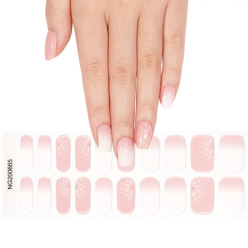 Customizable Ombre Gel Nail Stickers Wholesale Floral Nail Wraps for Brands OEM HUIZI