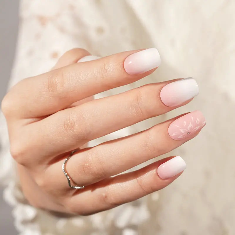 Customizable Ombre Gel Nail Stickers Wholesale Floral Nail Wraps for Brands OEM HUIZI