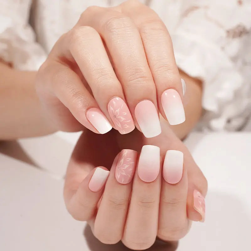 Customizable Ombre Gel Nail Stickers Wholesale Floral Nail Wraps for Brands OEM HUIZI