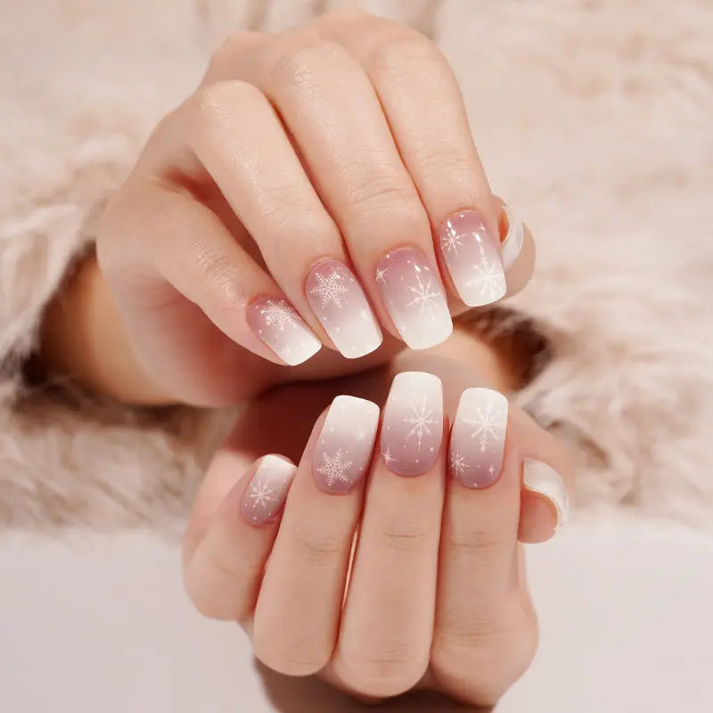 Customizable Ombre Gel Nail Stickers Wholesale Snowflake Nail Wraps for Brands OEM HUIZI