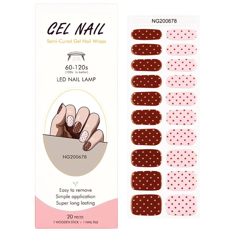 Customizable Polka Dot Gel Nail Stickers Wholesale Nail Wraps for Brands HUIZI