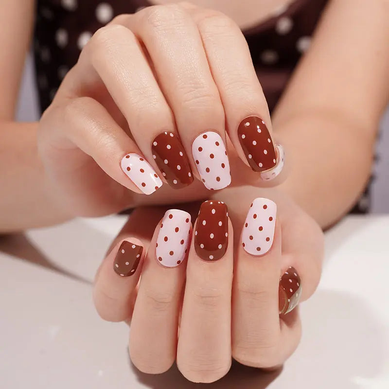 Customizable Polka Dot Gel Nail Stickers Wholesale Nail Wraps for Brands HUIZI