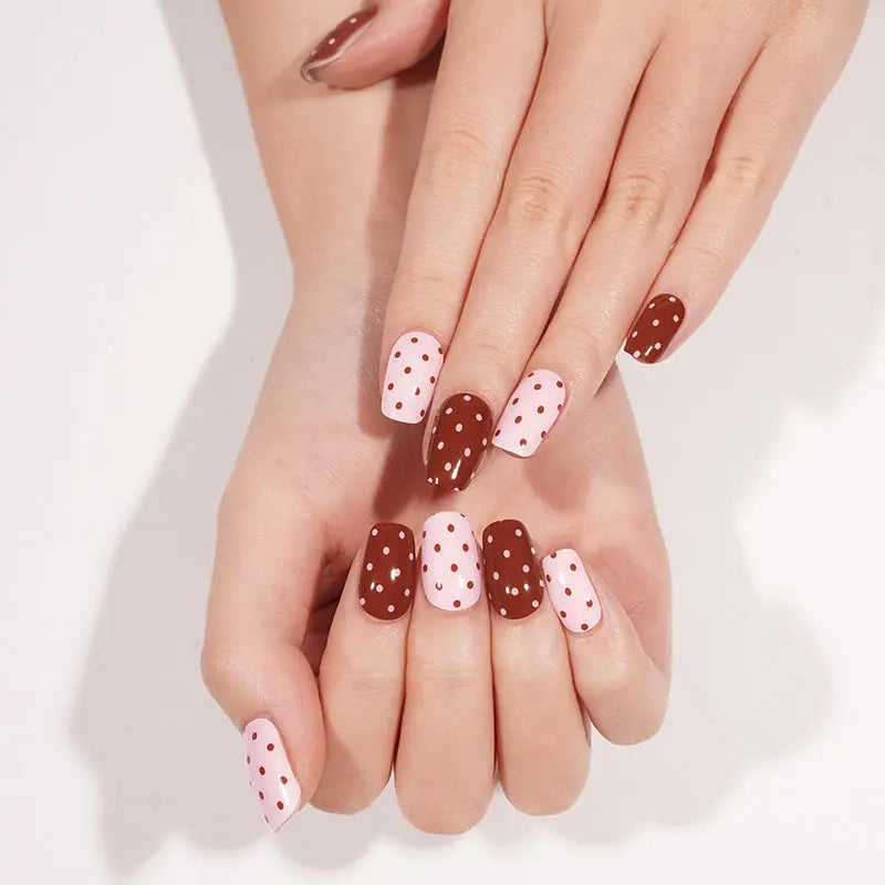 Customizable Polka Dot Gel Nail Stickers Wholesale Nail Wraps for Brands HUIZI