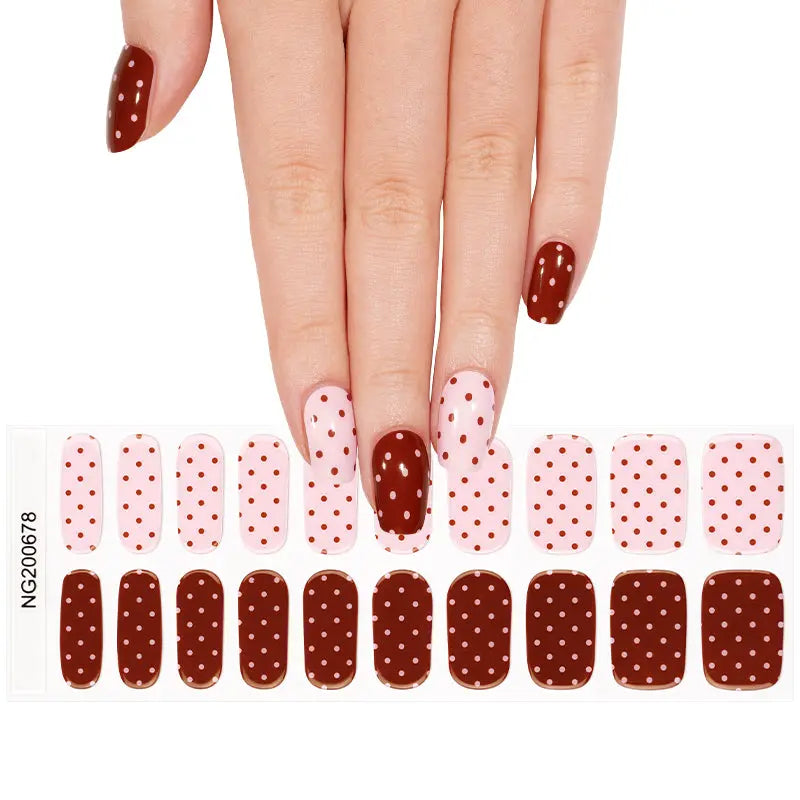 Customizable Polka Dot Gel Nail Stickers Wholesale Nail Wraps for Brands HUIZI
