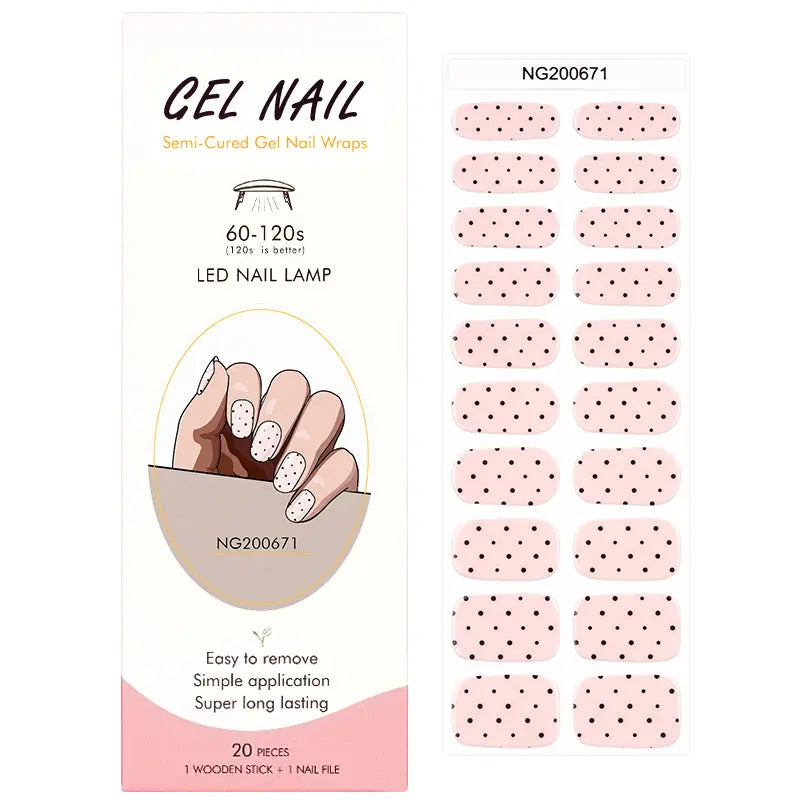 Customizable Polka Dot Gel Nail Stickers Wholesale Nail Wraps for Brands OEM HUIZI