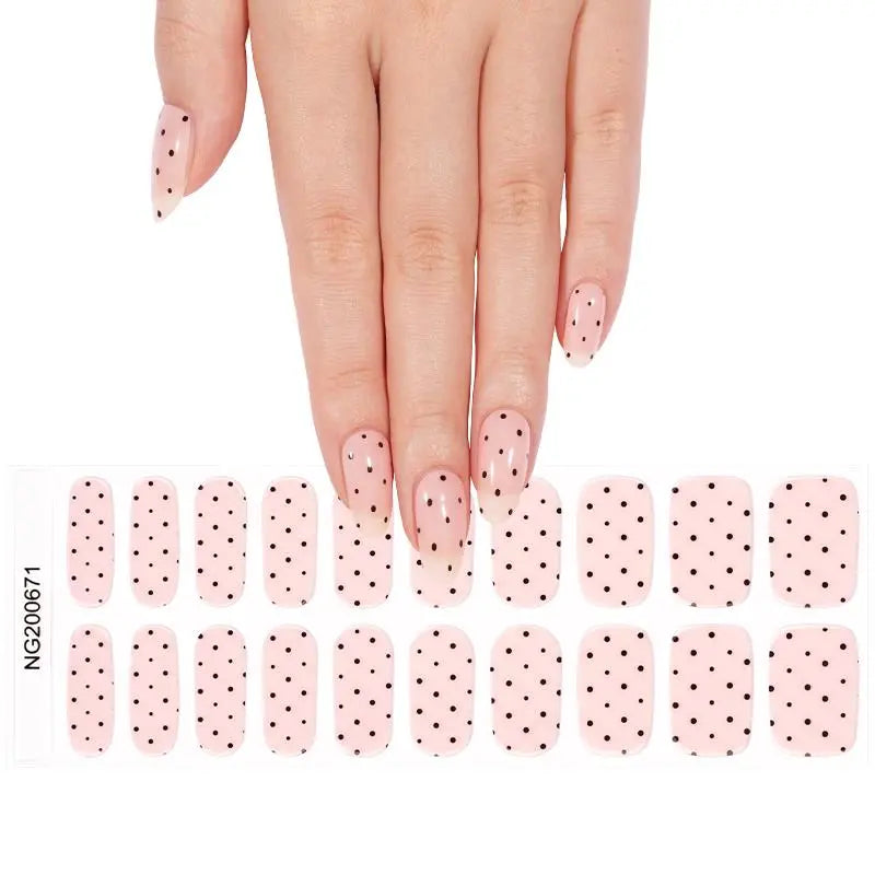 Customizable Polka Dot Gel Nail Stickers Wholesale Nail Wraps for Brands OEM HUIZI