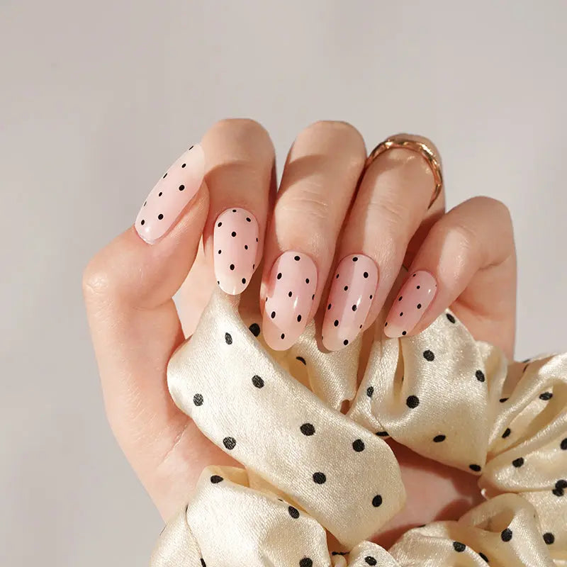 Customizable Polka Dot Gel Nail Stickers Wholesale Nail Wraps for Brands OEM HUIZI