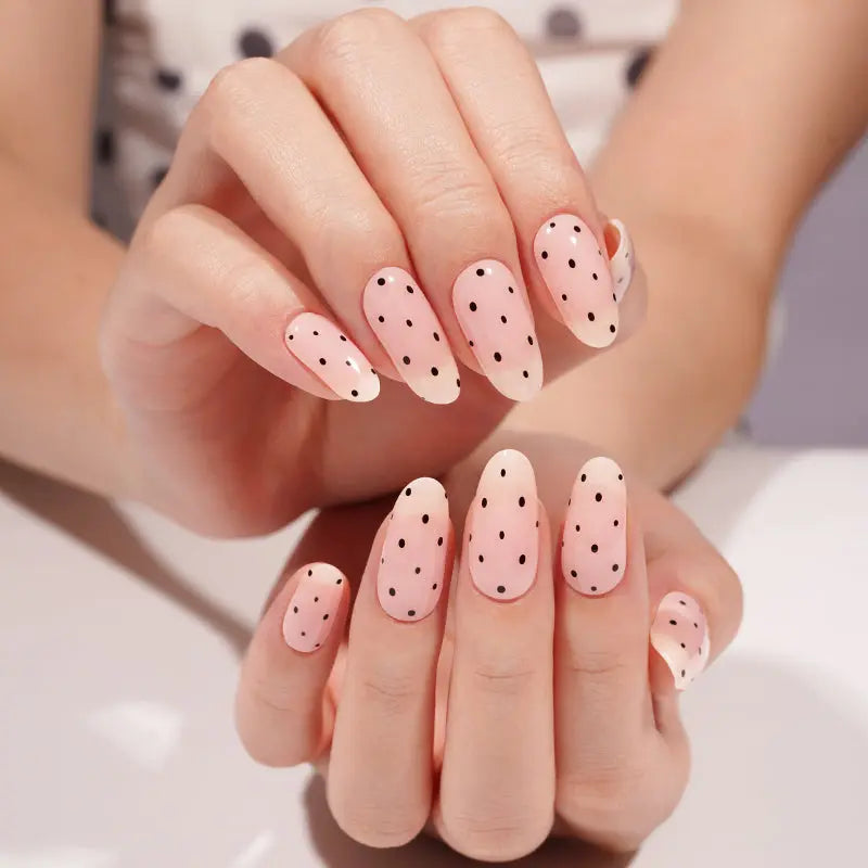 Customizable Polka Dot Gel Nail Stickers Wholesale Nail Wraps for Brands OEM HUIZI