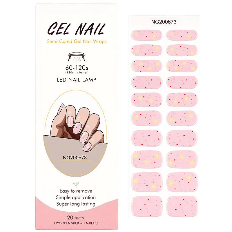 Customizable Polka Dot Gel Nail Stickers Wholesale Star Nail Wraps for Brands OEM HUIZI