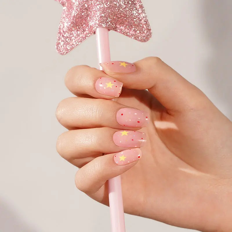 Customizable Polka Dot Gel Nail Stickers Wholesale Star Nail Wraps for Brands OEM HUIZI