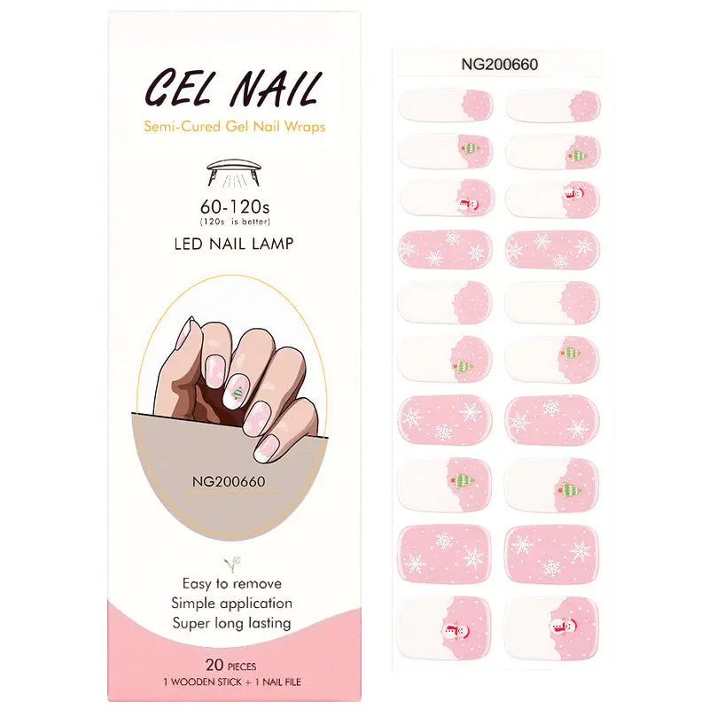 Customizable Winter Gel Nail Stickers Wholesale Christmas Nail Wraps for Brands OEM HUIZI