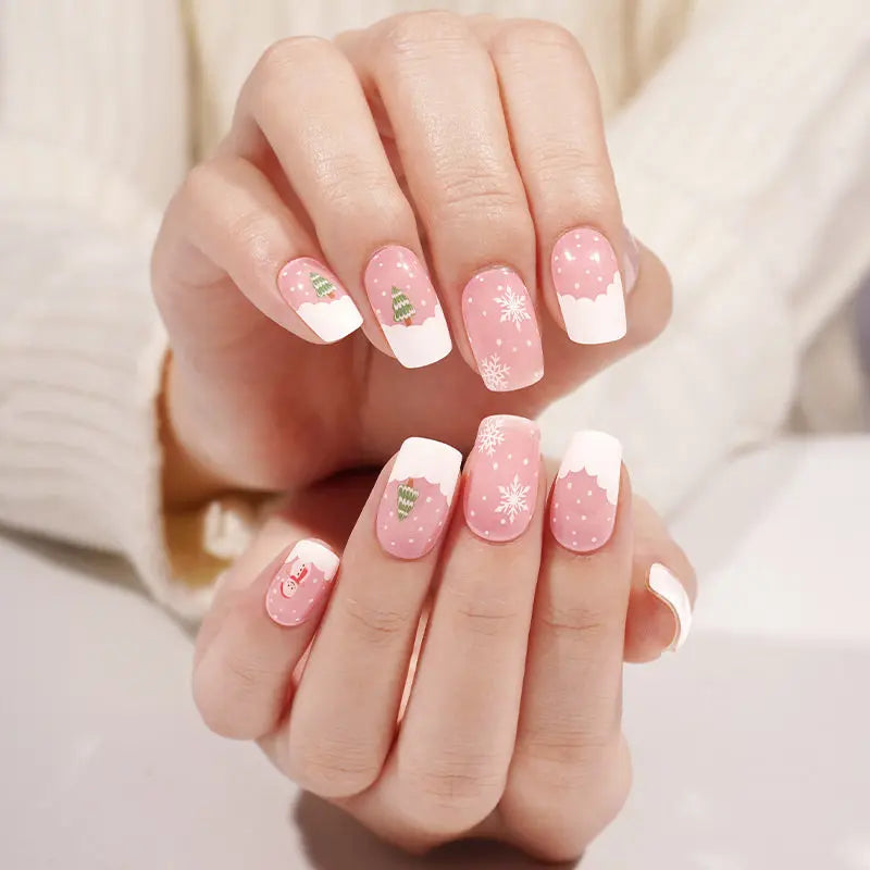 Customizable Winter Gel Nail Stickers Wholesale Christmas Nail Wraps for Brands OEM HUIZI