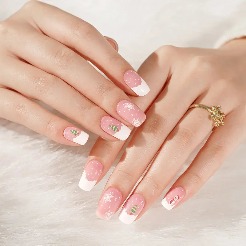 Customizable Winter Gel Nail Stickers Wholesale Christmas Nail Wraps for Brands OEM HUIZI