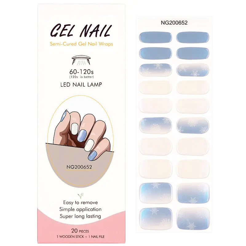 Customizable Winter Gel Nail Stickers Wholesale Snowflake Nail Wraps for Brands OEM HUIZI
