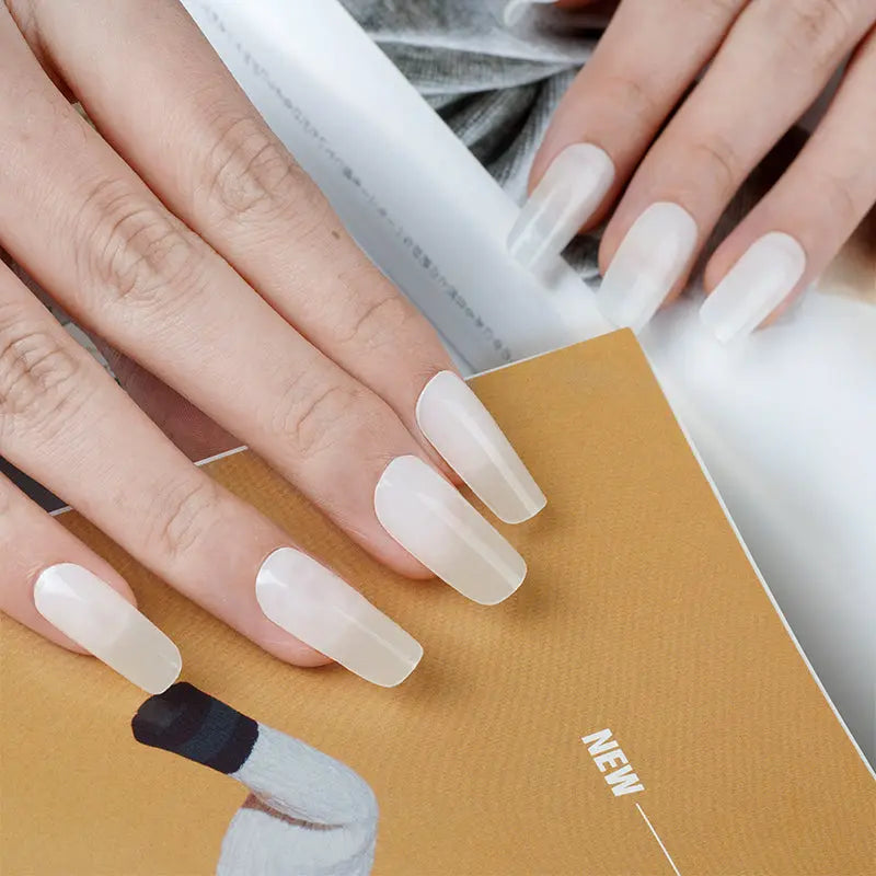 Customtranslucent White Semi Cured Gel Nail Strips Wholesale - Huizi HUIZI