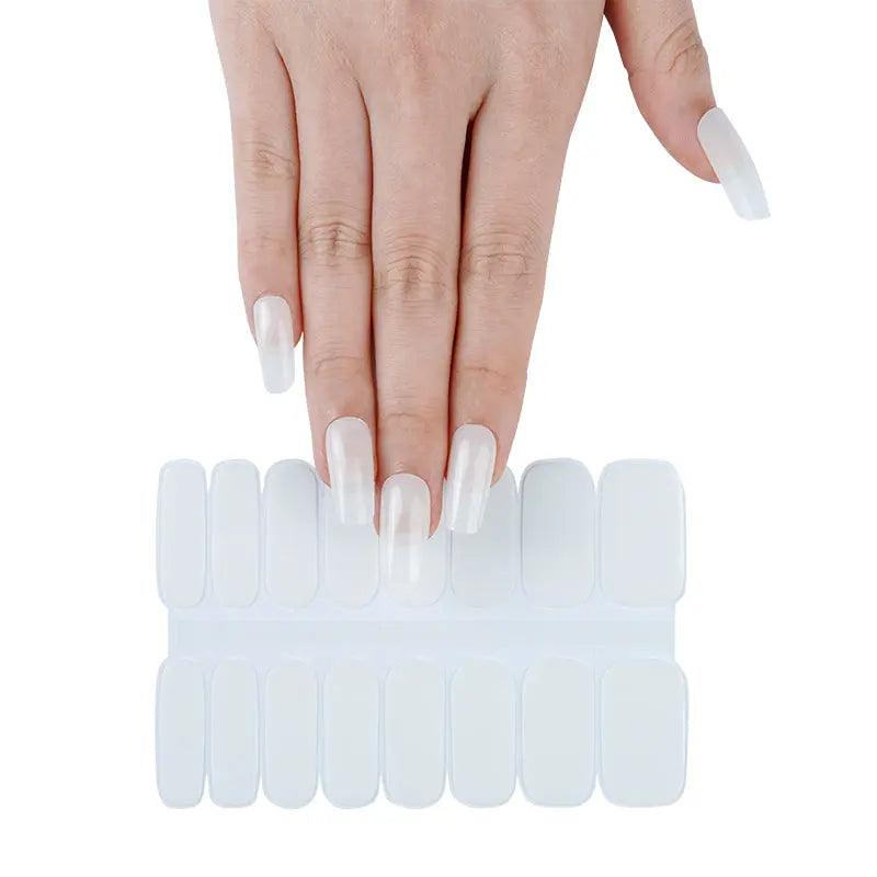 Customtranslucent White Semi Cured Gel Nail Strips Wholesale - Huizi HUIZI