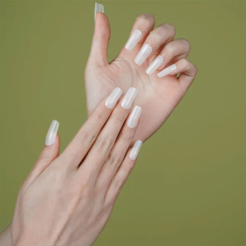 Customtranslucent White Semi Cured Gel Nail Strips Wholesale - Huizi HUIZI