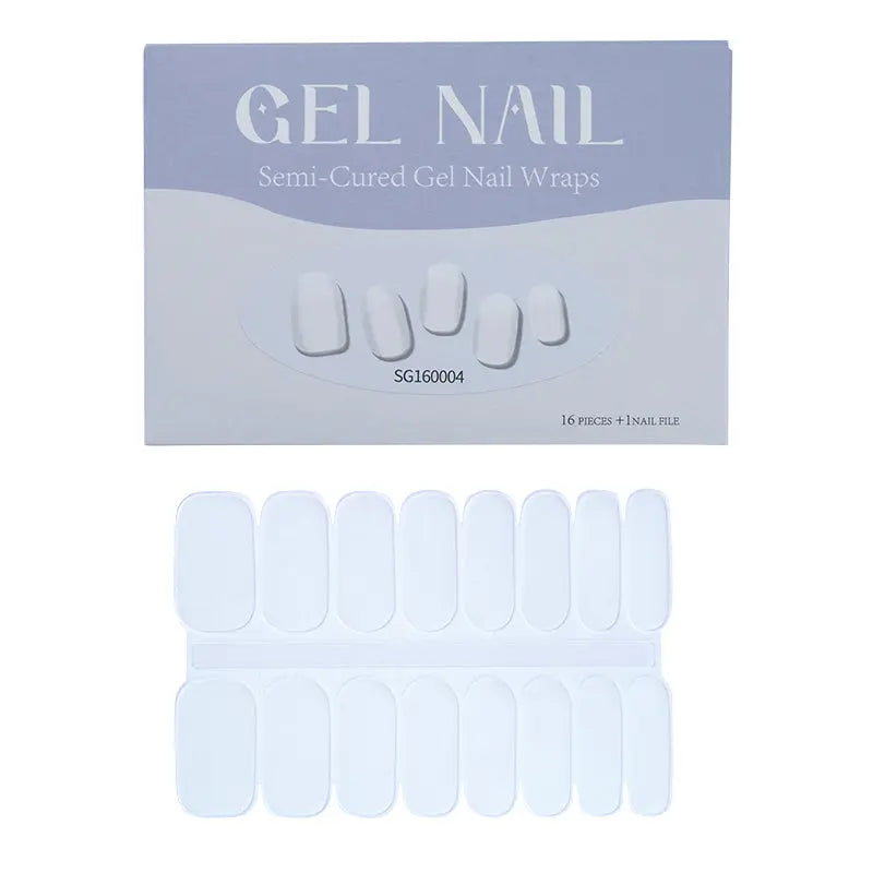 Customtranslucent White Semi Cured Gel Nail Strips Wholesale - Huizi HUIZI