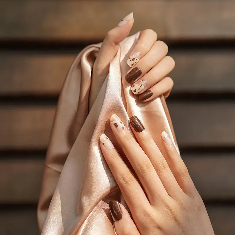 Designer Nail Stickers Wholesale Brown Spot Nail Art Custom - Huizi HUIZI