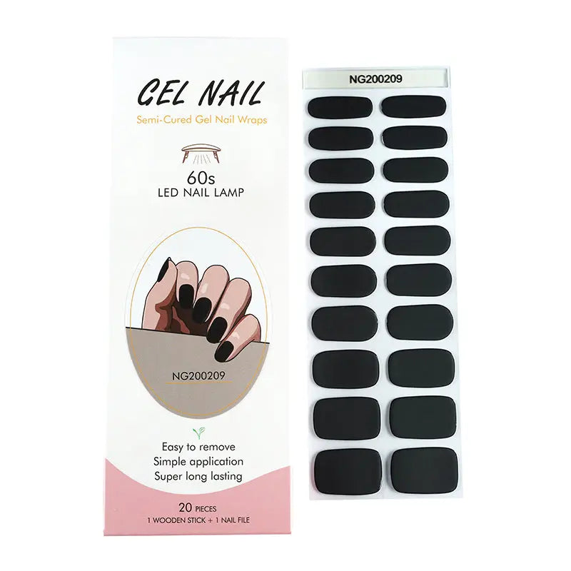 Diy Nail Stickers With Gel Polish Wholesale Matte Black Manicure - Huizi HUIZI