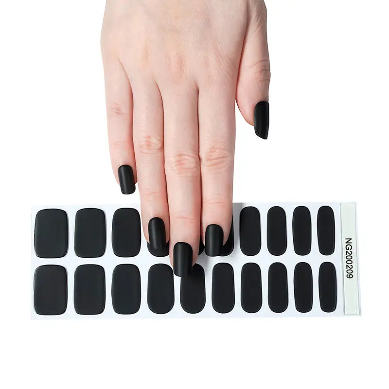 Diy Nail Stickers With Gel Polish Wholesale Matte Black Manicure - Huizi HUIZI