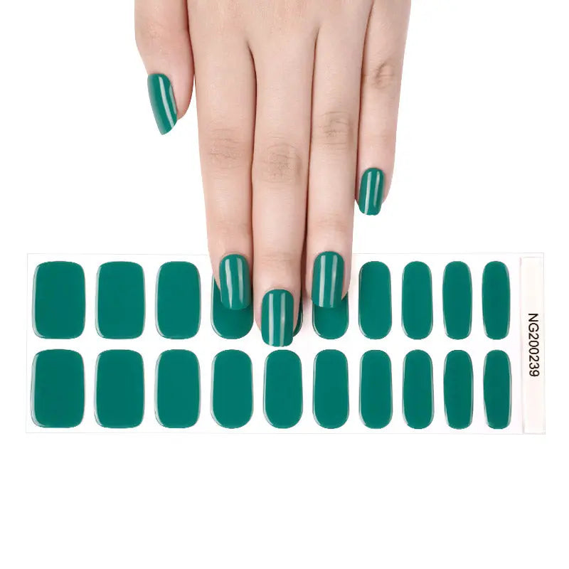 Diy Nail Wraps With Gel Polish Custom Green Nailsbulk Gel Nail Sticker  - Huizi HUIZI