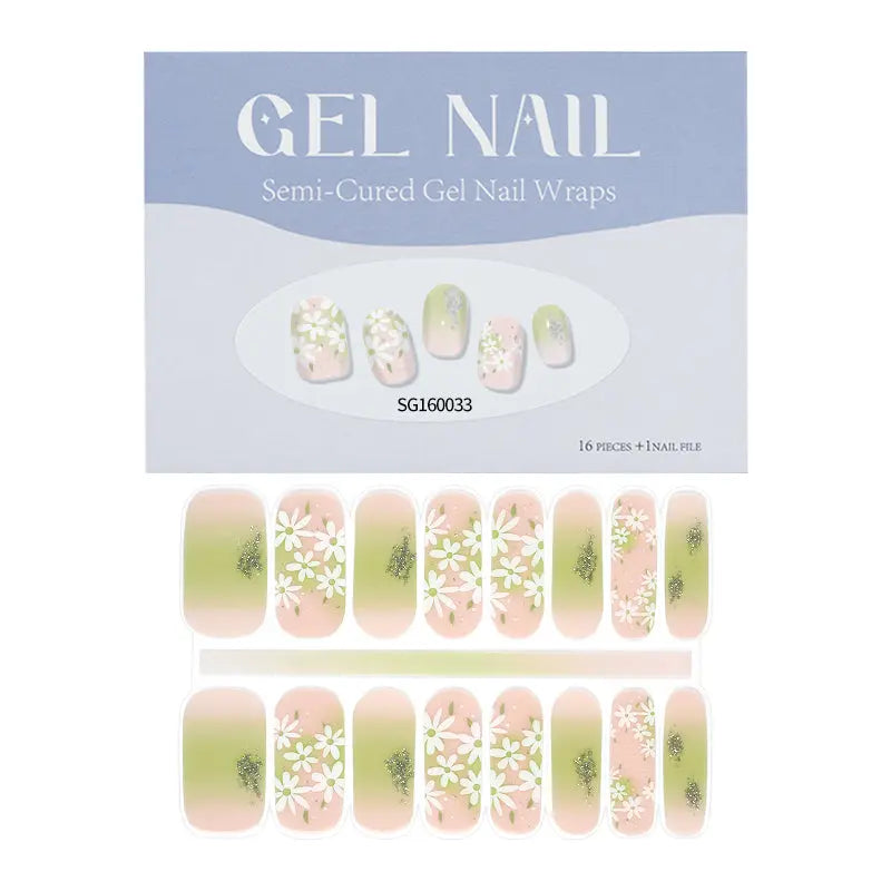 Factory Gel Nail Polish Sticker Nail Supplies White Flower Nail Design - Huizi HUIZI
