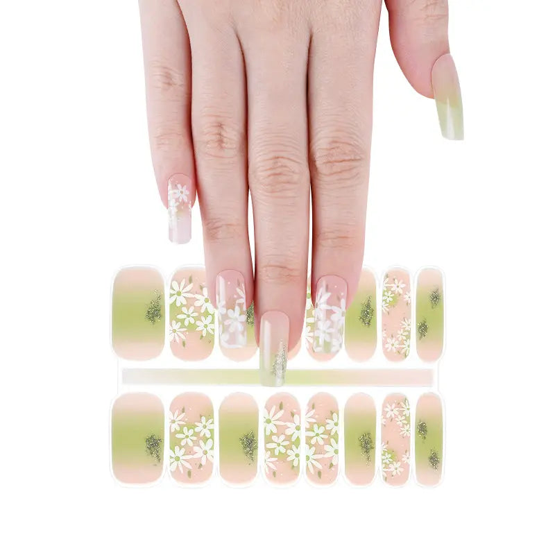 Factory Gel Nail Polish Sticker Nail Supplies White Flower Nail Design - Huizi HUIZI