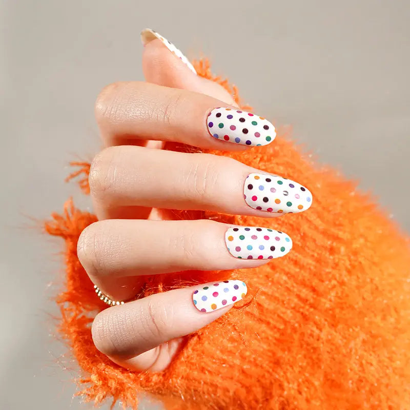 Factory Supplier Romantic Polka Dot Nail Wraps Wholesale Nail Polish Sticker HUIZI