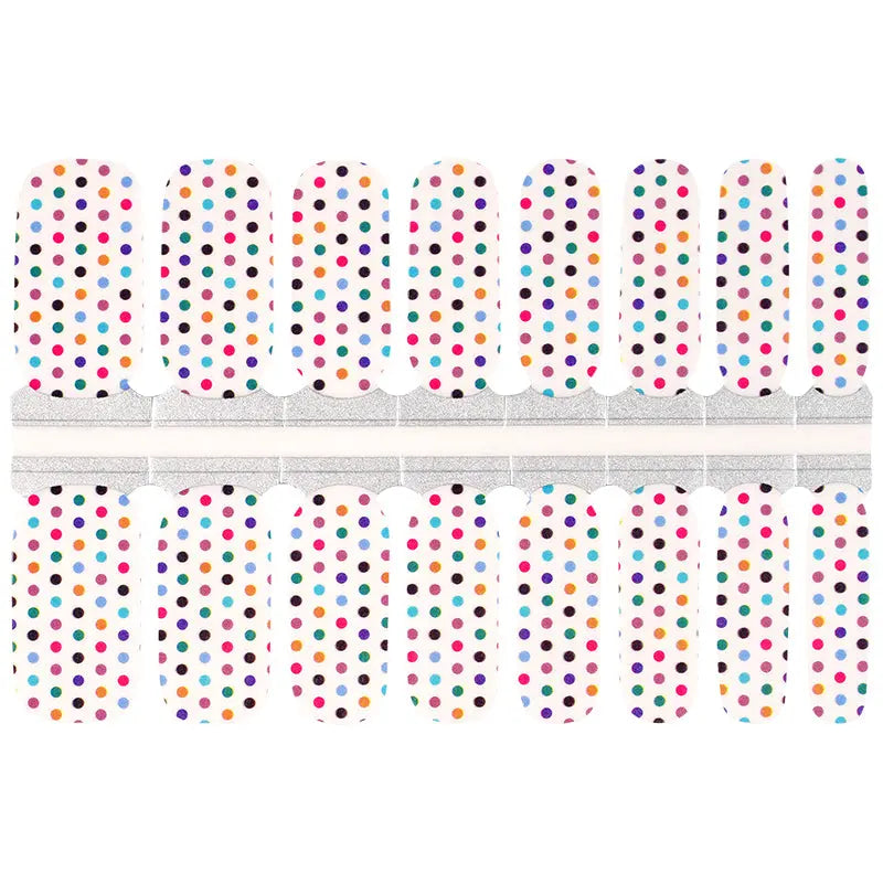 Factory Supplier Romantic Polka Dot Nail Wraps Wholesale Nail Polish Sticker HUIZI