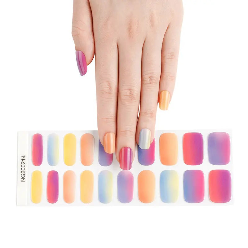 Gel Cured Nail Stickers Hot Sale Nail Sticker New Design Led Lamp Gel Nail Sticker Color Gradient Nails - Huizi HUIZI