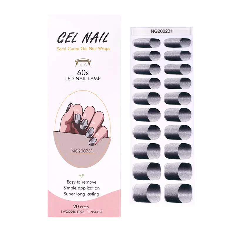 Gel Nail Stickers Wholesale Double Gradient Cat Eye Manicure Custom - Huizi HUIZI