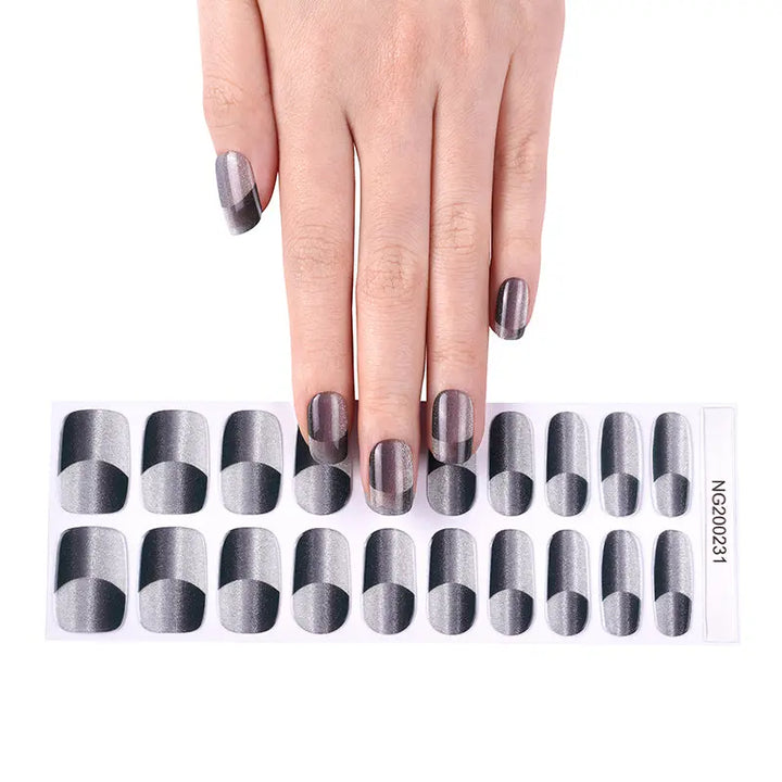 Gel Nail Stickers Wholesale Double Gradient Cat Eye Manicure Custom -