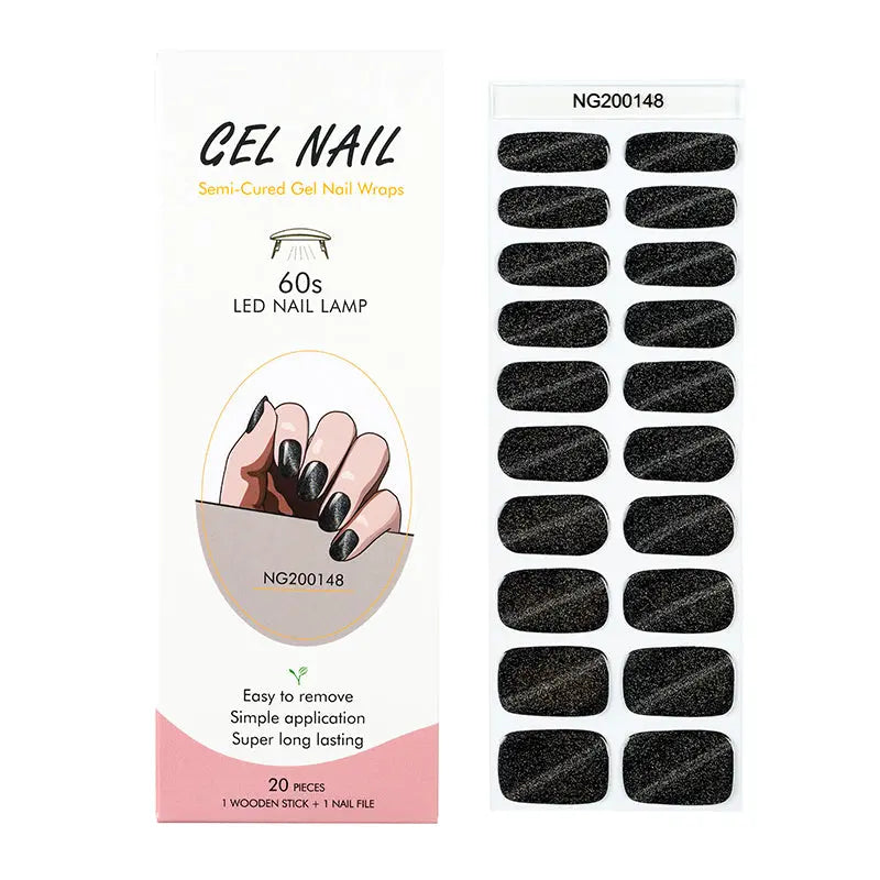 Gel Nails Adorned With Customized Semi-Cured Wraps Bulk Cat-Eye Nails - Huizi HUIZI
