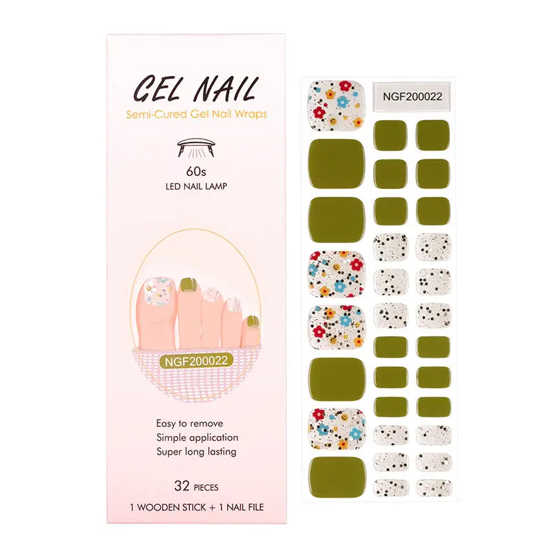 Gel Toe Nail Wraps For Wholesale Purchase Gel Toe Nail Wraps For Oem Confetti Nails, Sparkling Flower HUIZI