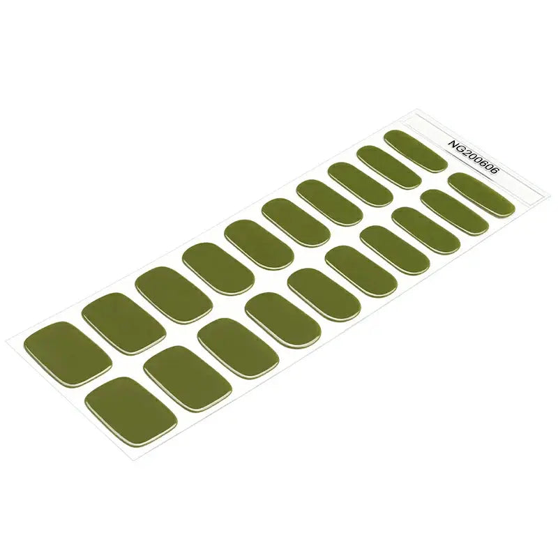 Green Solid Gel Nail Stickers Wholesale Nail Strips Custom HUIZI