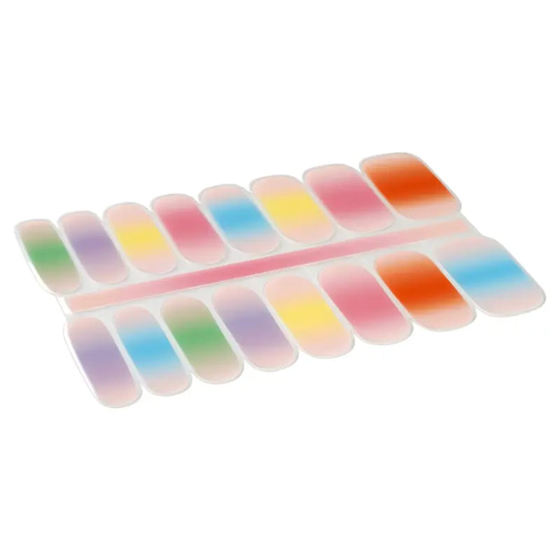 Hot Popular New Arrival Colorful Gel Nail Sticker Nail Supplies Rainbow Gradient Nail Art Design - Huizi HUIZI