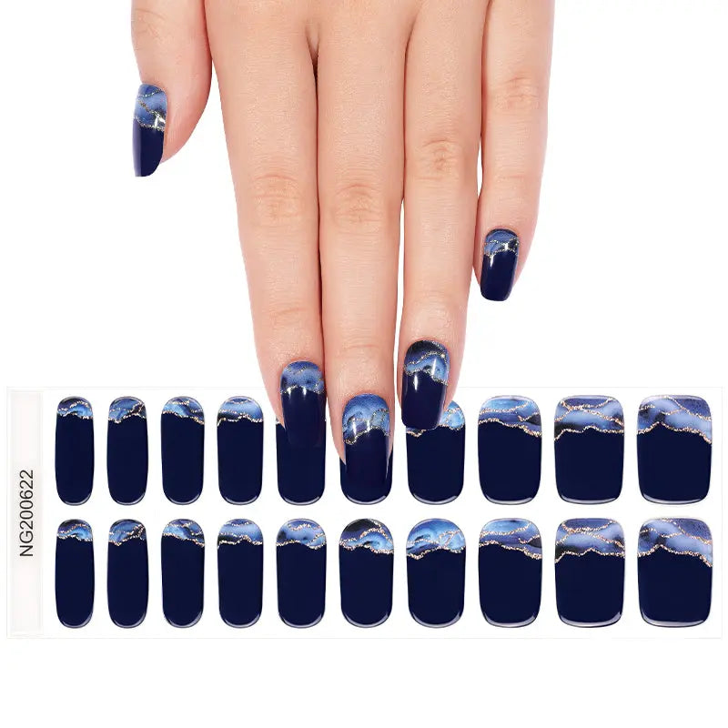 Huizi Factory Nail Supplier New Designs Custom Semi Cured Gel Nail Wraps HUIZI
