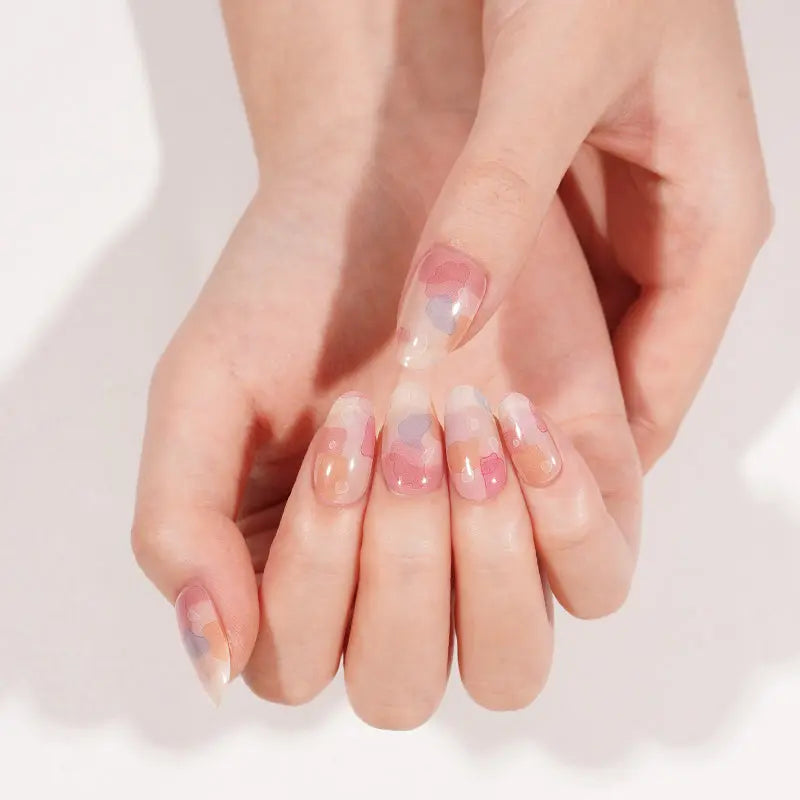 Huizi Factory Supplier New Gel Nail Stickers Self Adhesive Semi Cured Gel Nail Wraps HUIZI