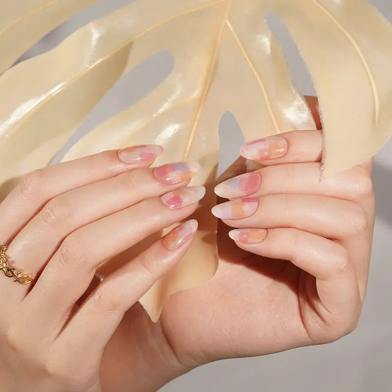 Huizi Factory Supplier New Gel Nail Stickers Self Adhesive Semi Cured Gel Nail Wraps HUIZI