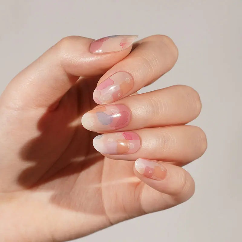 Huizi Factory Supplier New Gel Nail Stickers Self Adhesive Semi Cured Gel Nail Wraps HUIZI