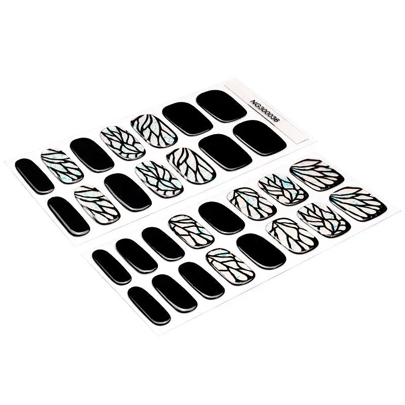 OEM Brocade Semi-cured Gel Strips Custom Nail Wrap Designs HUIZI