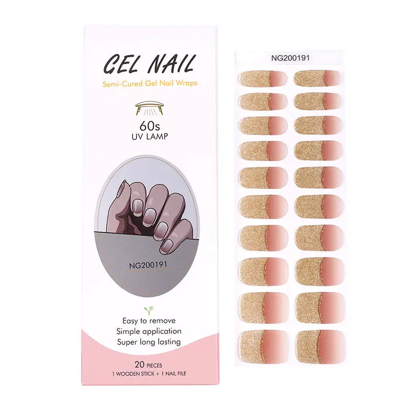 Oem Nail Extension Sticker Custom Sparkly French Nails - Huizi HUIZI