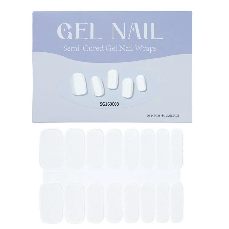 Oem Semi Cured Gel Nail Strips  Wholesale Semitransparent White Pearl Gel Nails - Huizi HUIZI