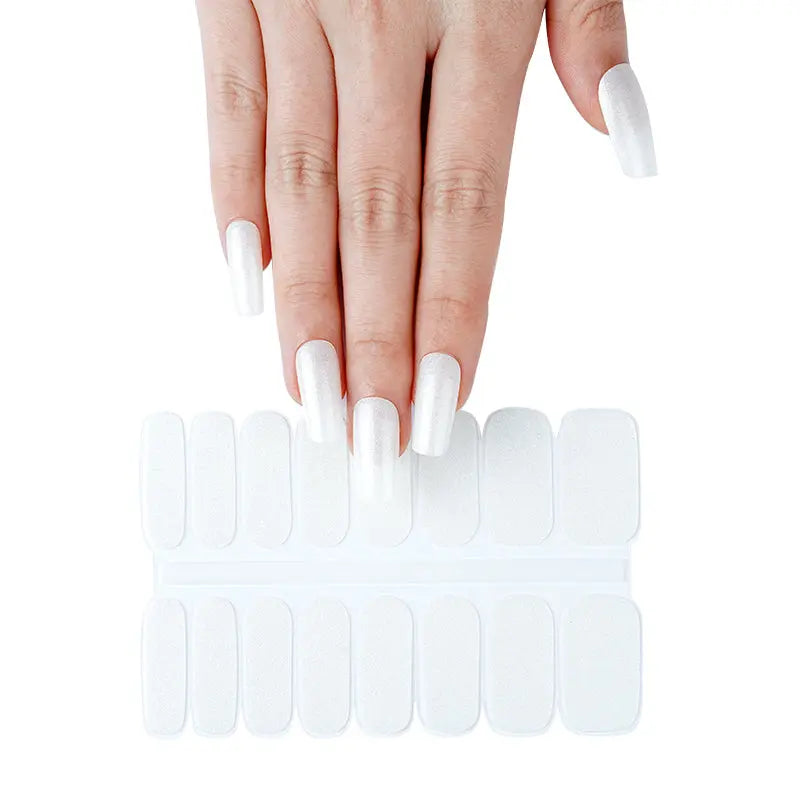 Oem Semi Cured Gel Nail Strips  Wholesale Semitransparent White Pearl Gel Nails - Huizi HUIZI